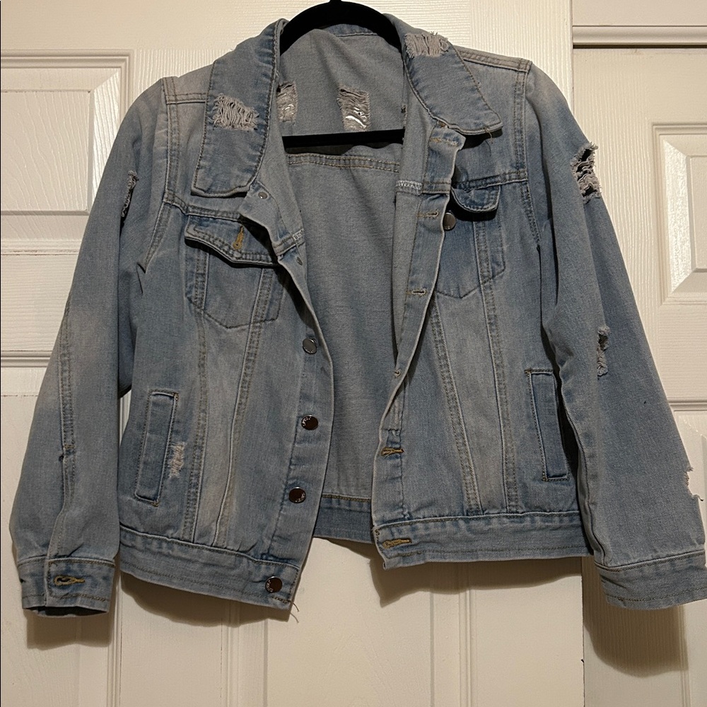 Distressed Light Blue Denim Jacket